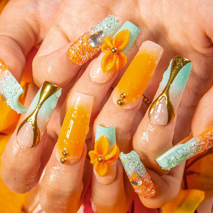 Sunset Serenade Handmade Nails H504