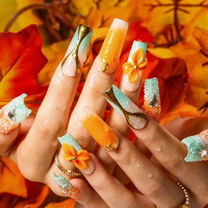 Sunset Serenade Handmade Nails H504