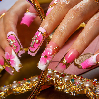 Bubblegum Reef Handmade Nails H547