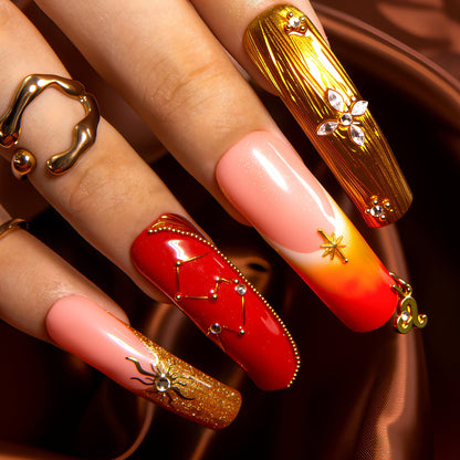 Leo’s Golden Hour Handmade Nails H593