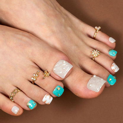 Starfish Dreams T495 Toe Nails - 20Pcs Free Size