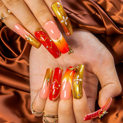 Leo’s Golden Hour Handmade Nails H593