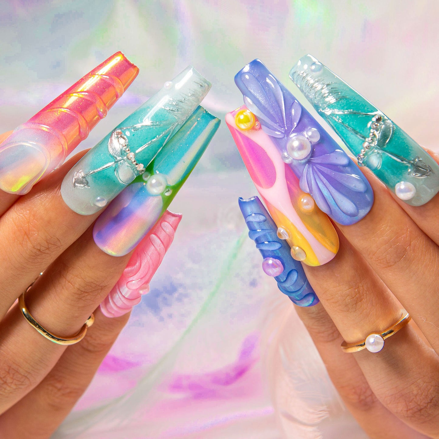 Sagittarius Spark Handmade Nails H594