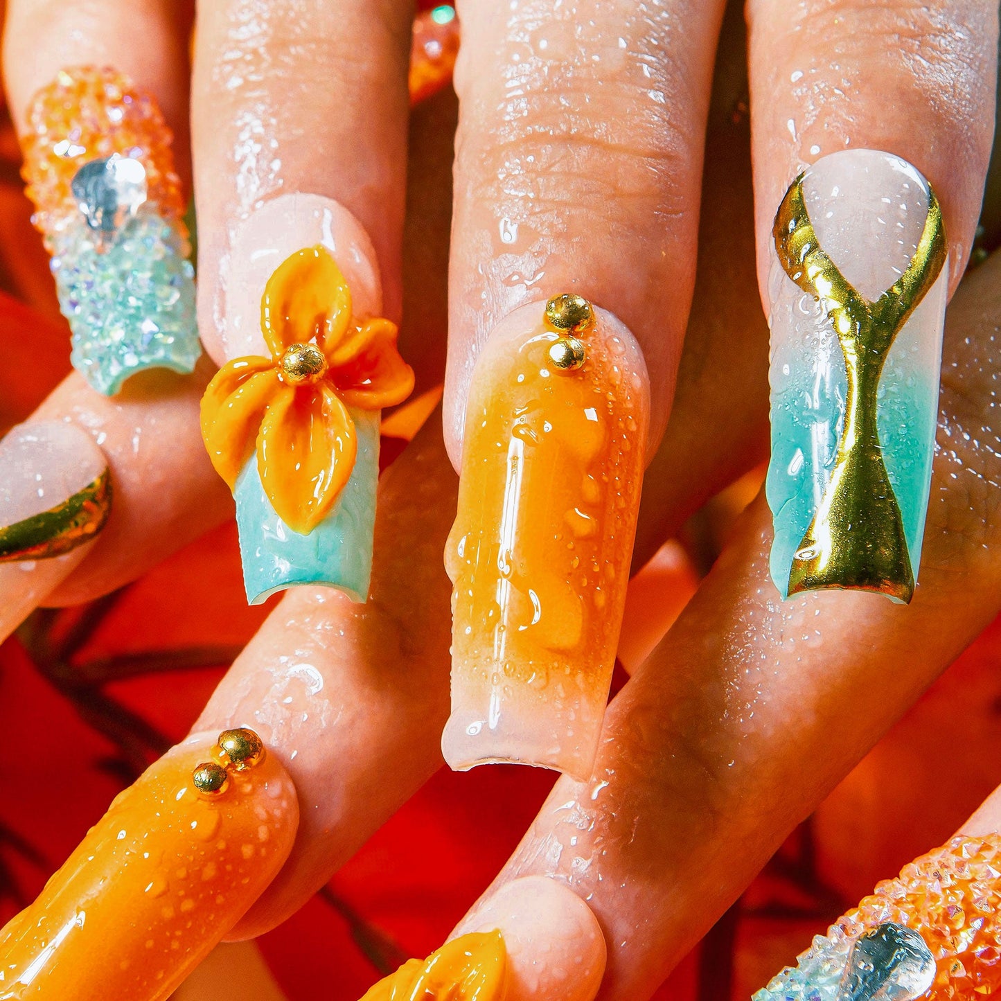 Sunset Serenade Handmade Nails H504