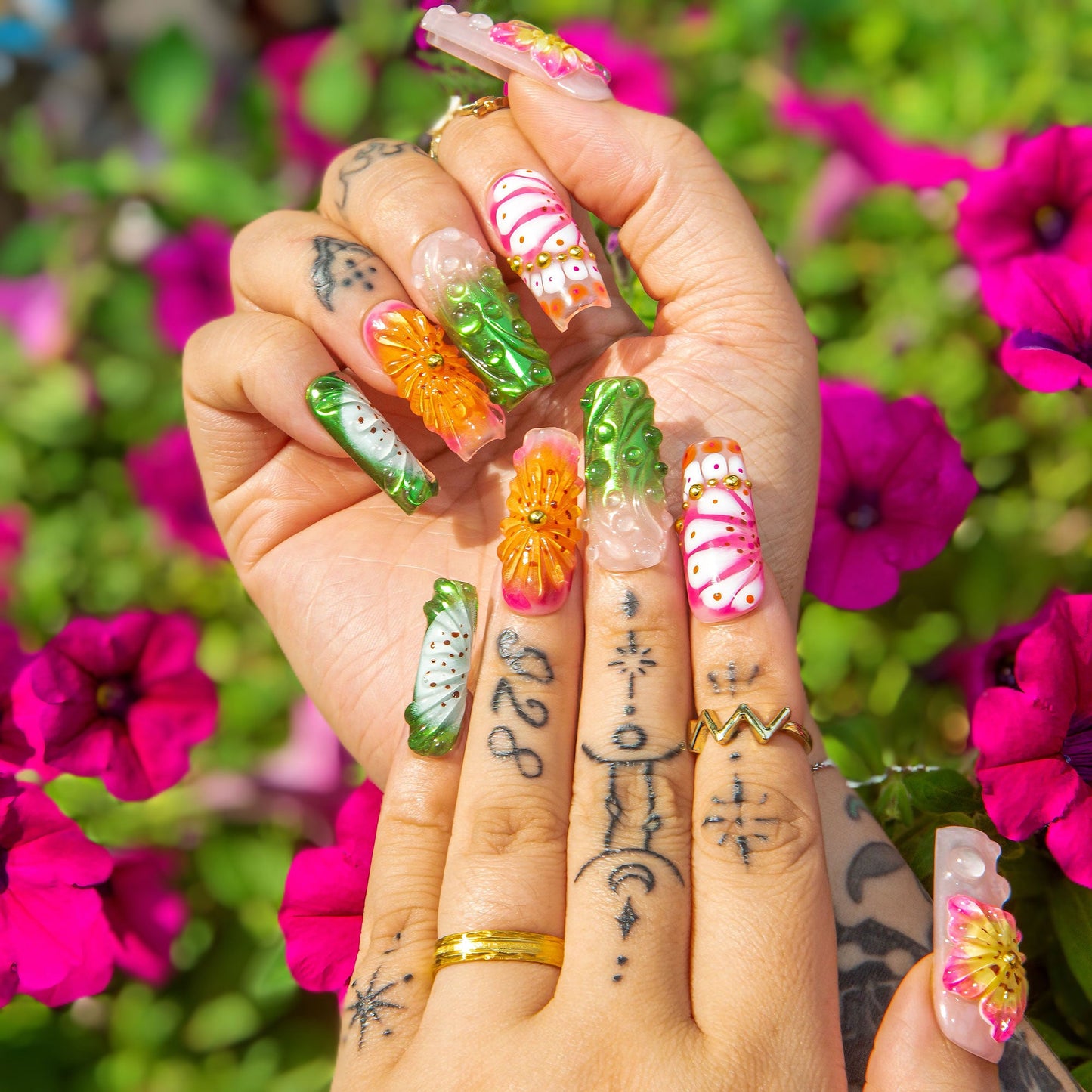 Sea Bloom Handmade Nails H544