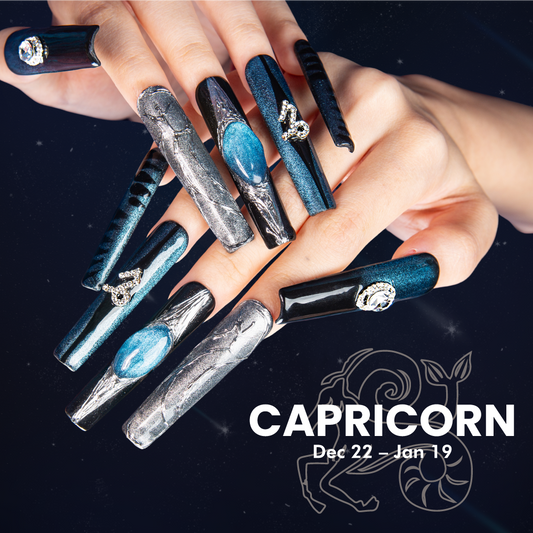 Capricorn Cosmic Energy Handmade Nails H597