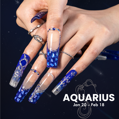 Aquarius Ice Queen Handmade Nails H589